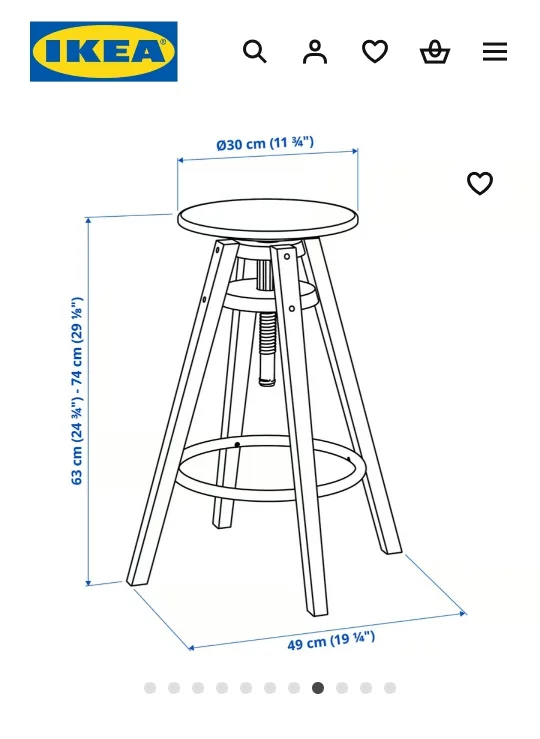 Adjustable Bar Stool -IKEA Franklin Black Set of Two image indicator(2)