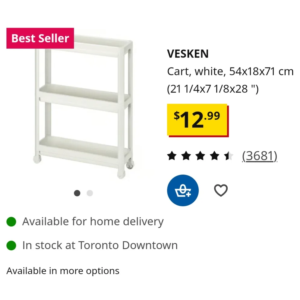 🔥Moving sale🔥IKEA VESKEN Cart, White thumbnail