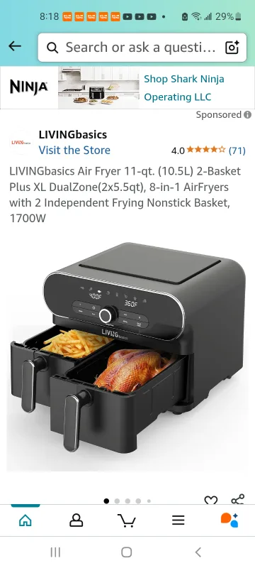LIVINGbasics Dual Basket Air Fryer thumbnail