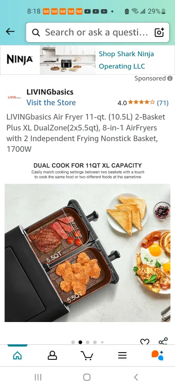 LIVINGbasics Dual Basket Air Fryer image indicator(8)