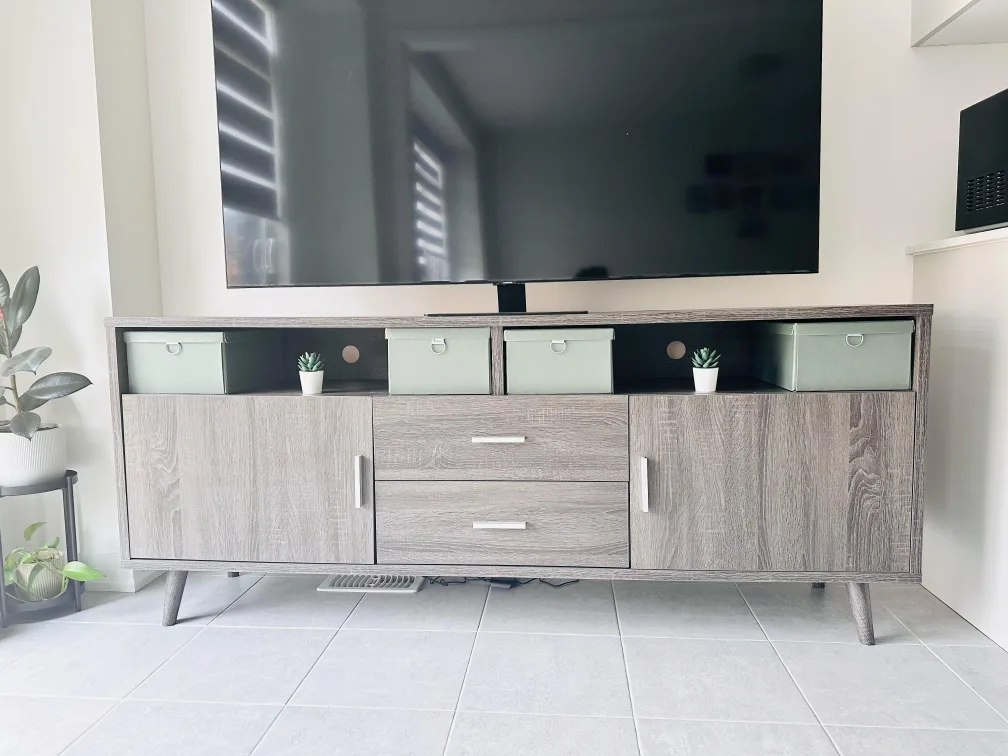 Malibu Grey Woodgrain TV Stand - 6ft Wide thumbnail