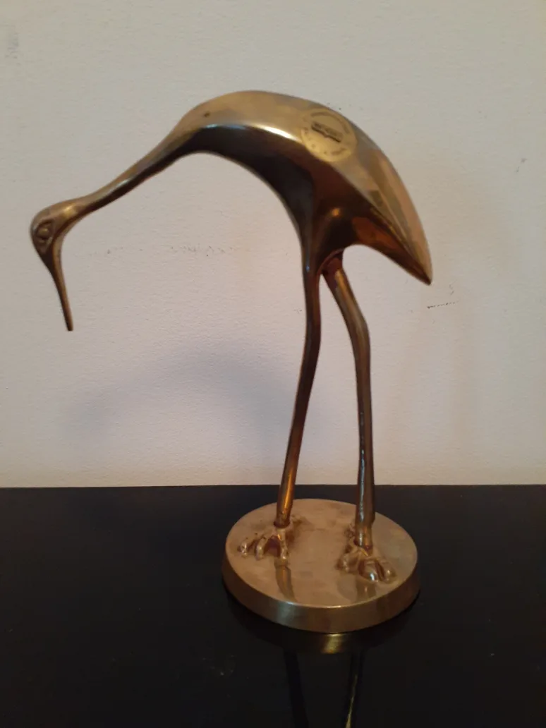 Vintage Solid Brass Crane Bird thumbnail
