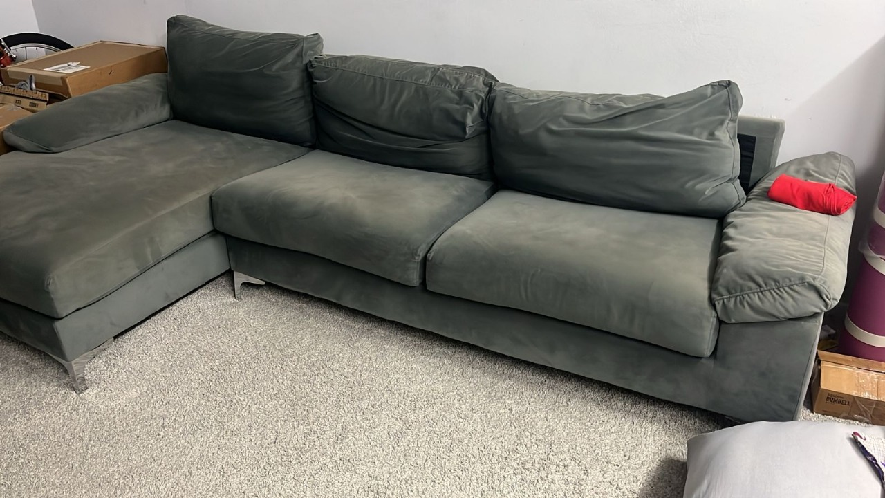 Gray Sectional L Sofa - photo 2