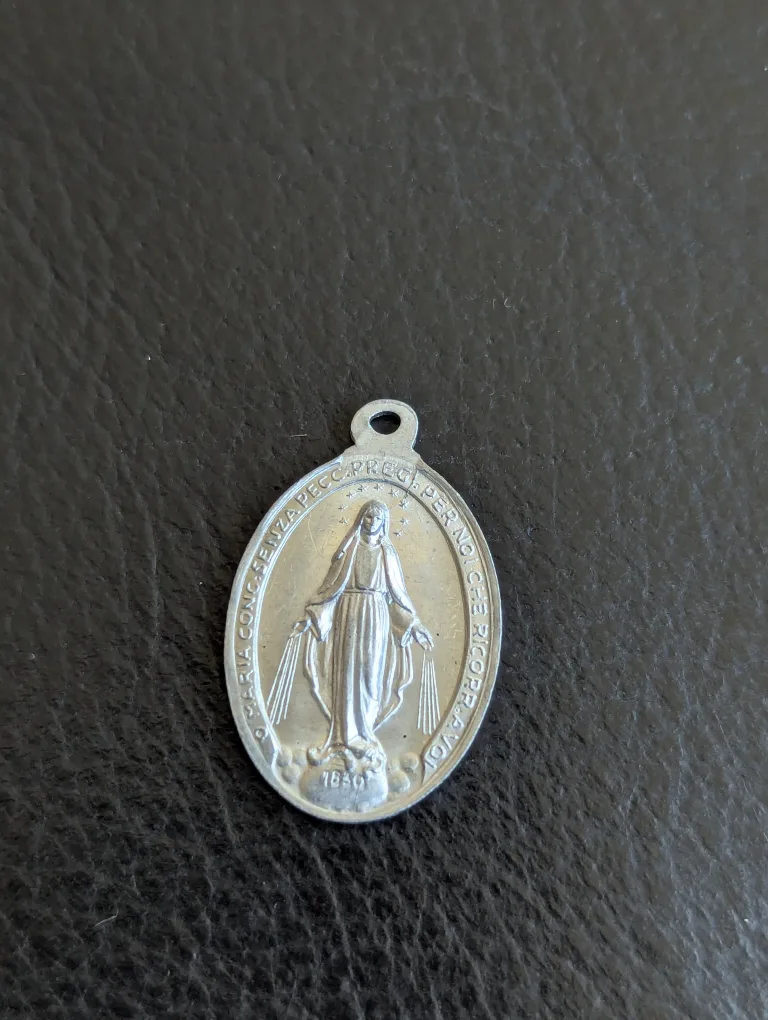 1934 Vintage SIX Miraculous Medal Religious Pendant thumbnail