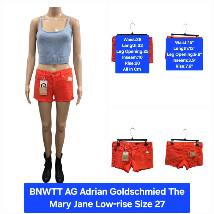 BNWTT AG Adrian Goldschmied The Mary Jane Low-Rise Shorts Size thumbnail