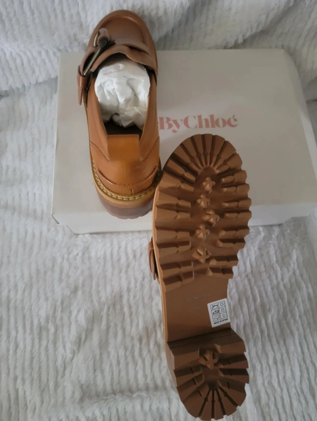 NEW See by Chloé Tan Wilow Heeled Loafers image indicator(5)