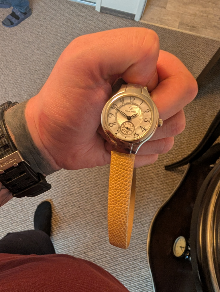 Philip Stein Watch with lizard skin Yellow Band - photo 5