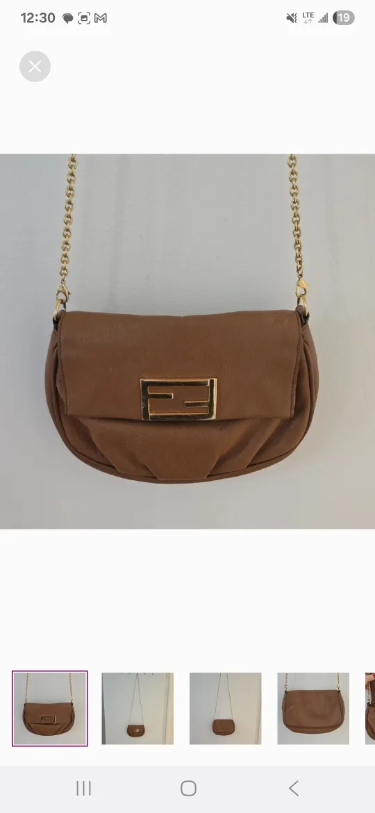 Fendi Brown Leather Shoulder Bag thumbnail