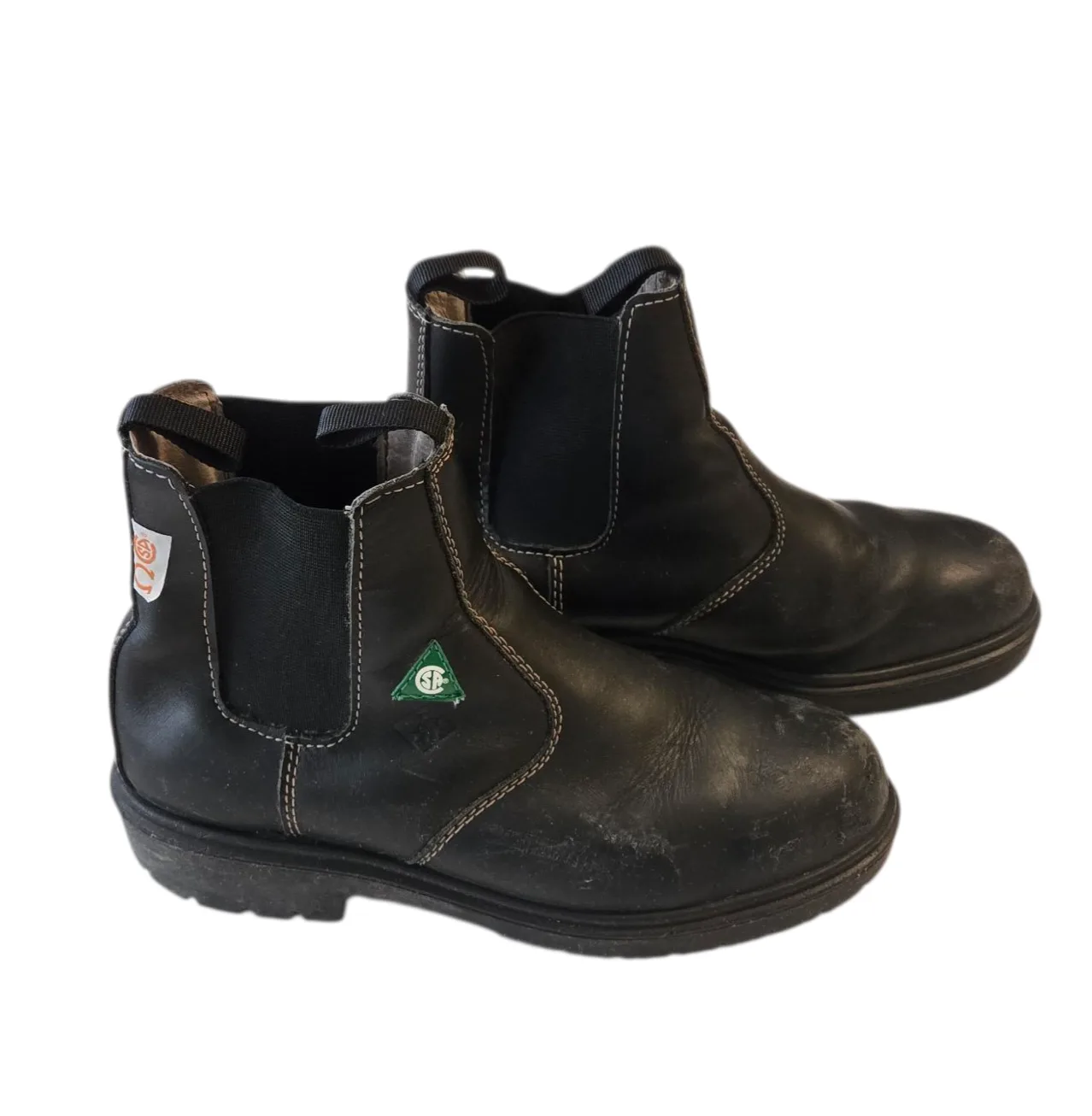 Terra Black Leather Work Boots Size 8 thumbnail