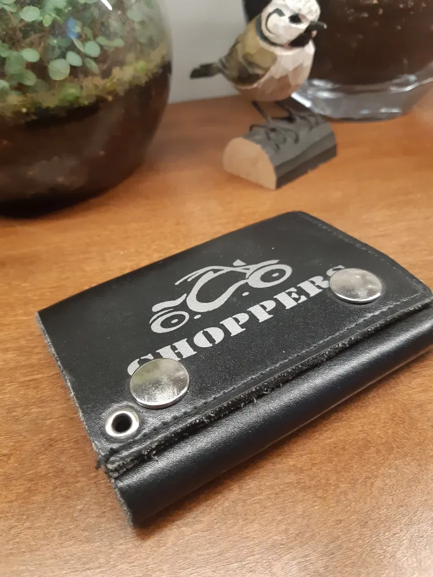 mens genuine leather "choppers" biker wallet thumbnail