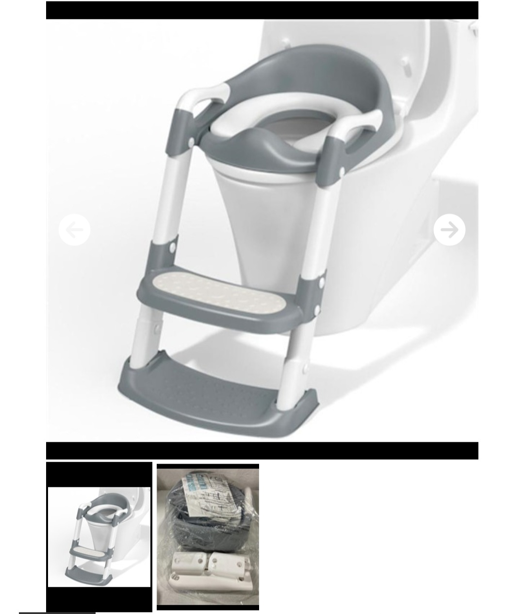 Potty Training Seat with Ladder - Grey & White
