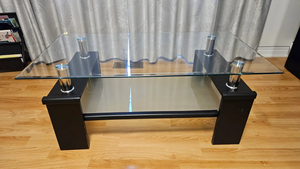 Glass Top Coffee Table - Black Frame image indicator(2)