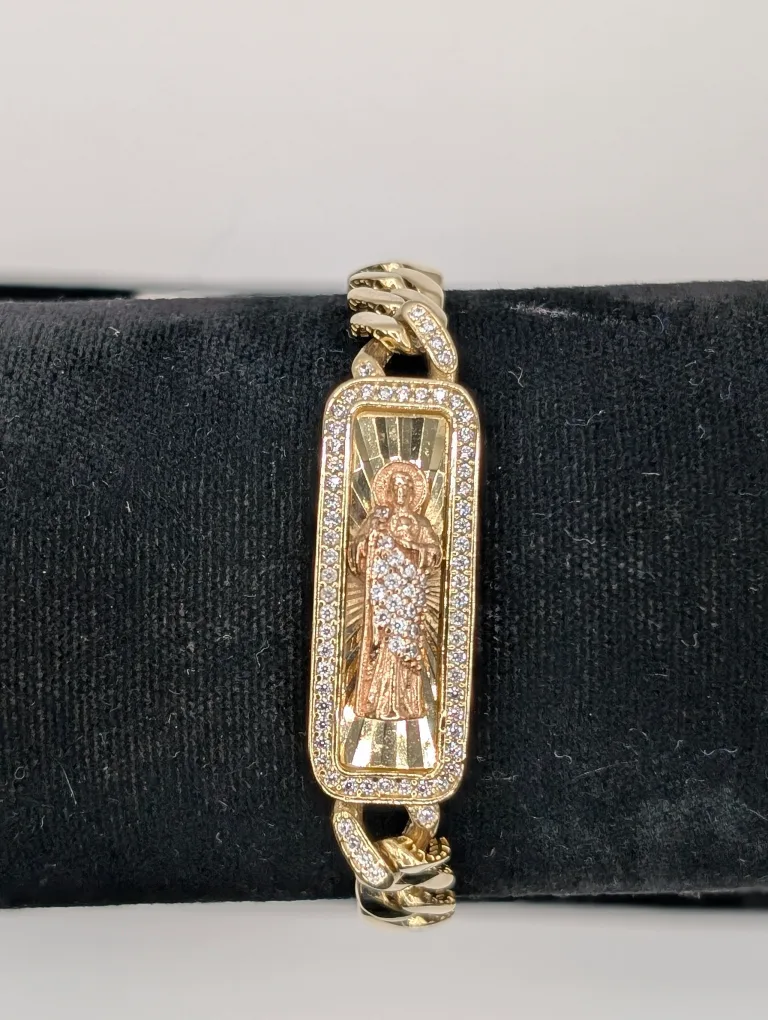 Gold San Judas Tadeo Diamond Bracelet thumbnail