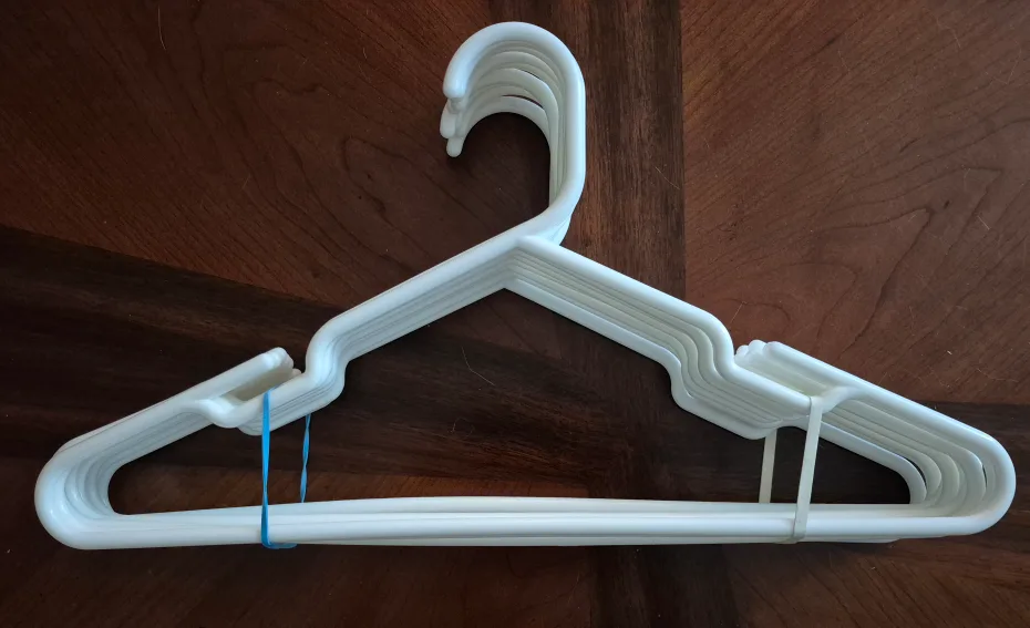 White Plastic Clothes Hangers (Lot of 10) thumbnail