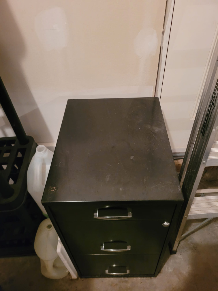 Black 3-Drawer Filing Cabinet - photo 2