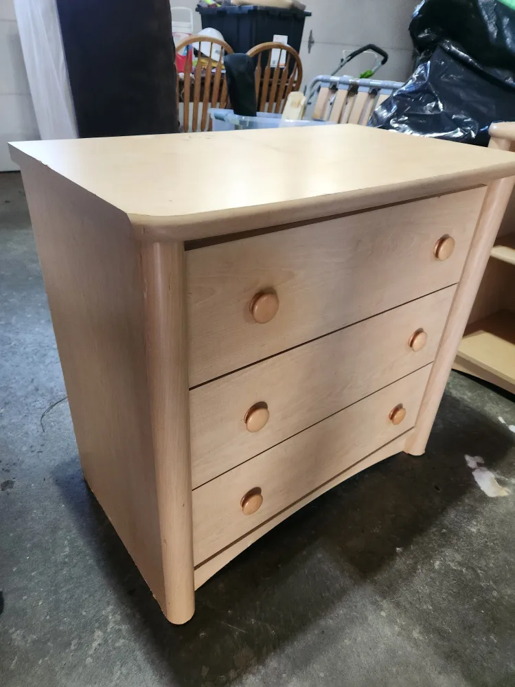 Wooden 3-Drawer Dresser - Light Wood thumbnail