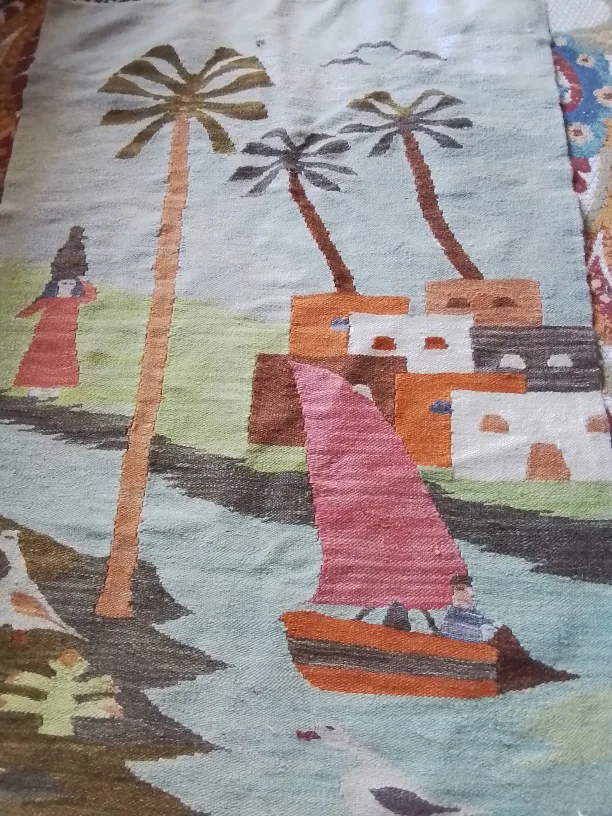 Vintage Egyptian Handwoven Wool Rug image indicator(2)