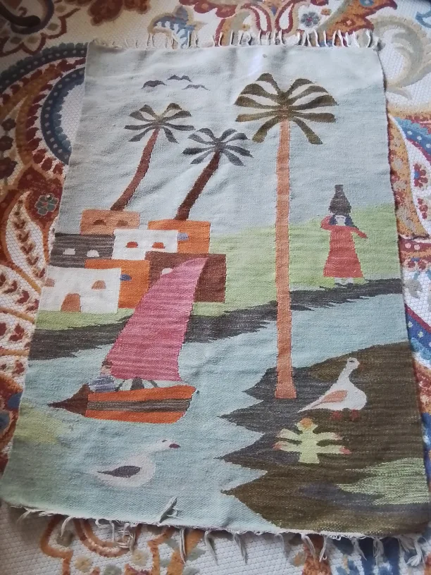 Vintage Egyptian Handwoven Wool Rug image indicator(9)