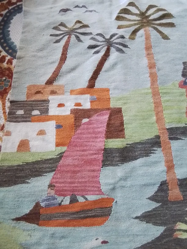 Vintage Egyptian Handwoven Wool Rug image indicator(10)