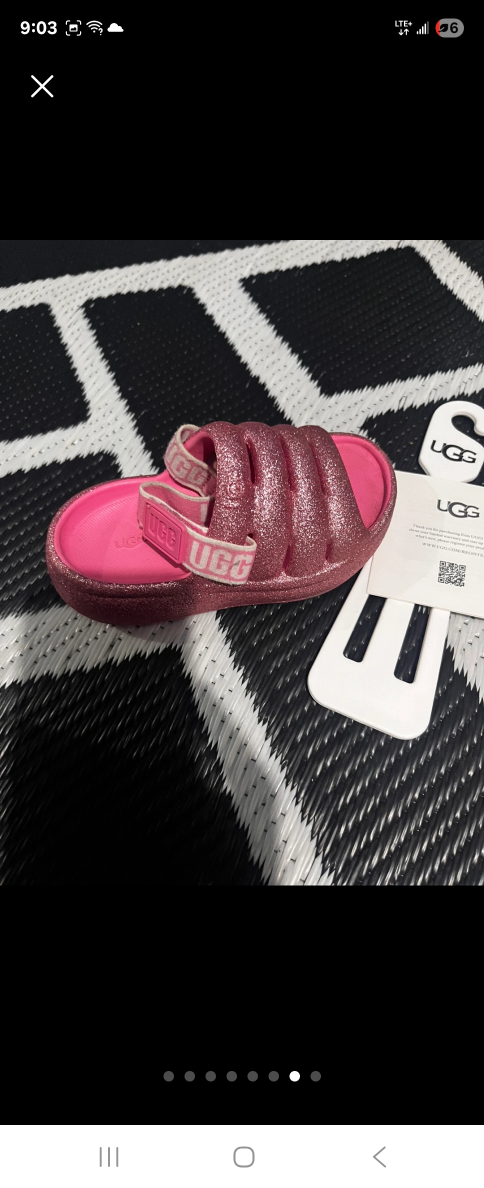 UGG Tazzan Glitter Pink Sandals - Size 8 - photo 3