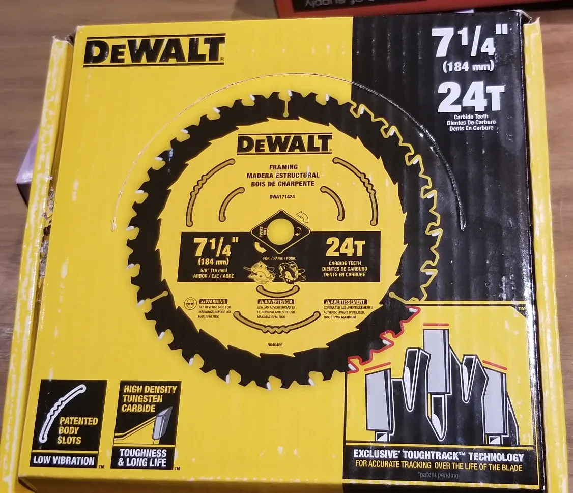 New DeWalt 7 1/4" 24T Framing Circular Saw Blade thumbnail