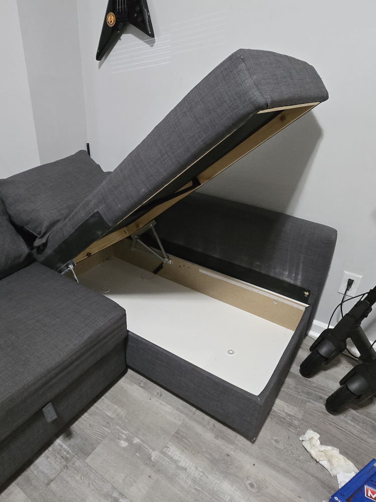 Gray Sleeper Sofa with Storage