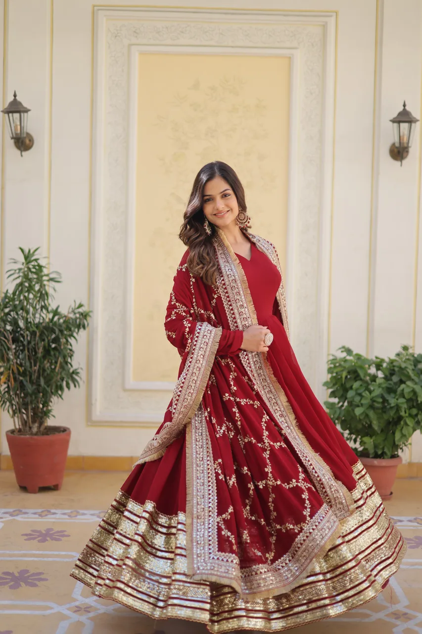 Indian Long dresses with Dupatta thumbnail