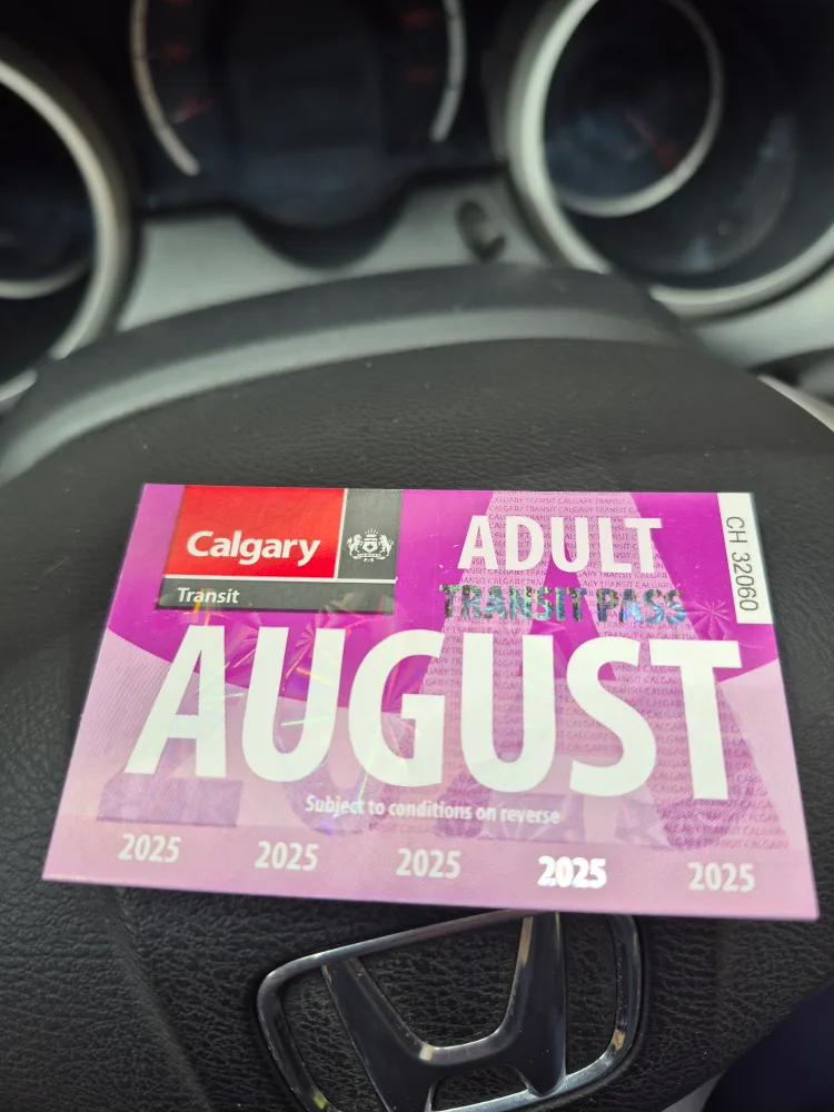 Calgary Transit Adult August 2025 Pass thumbnail