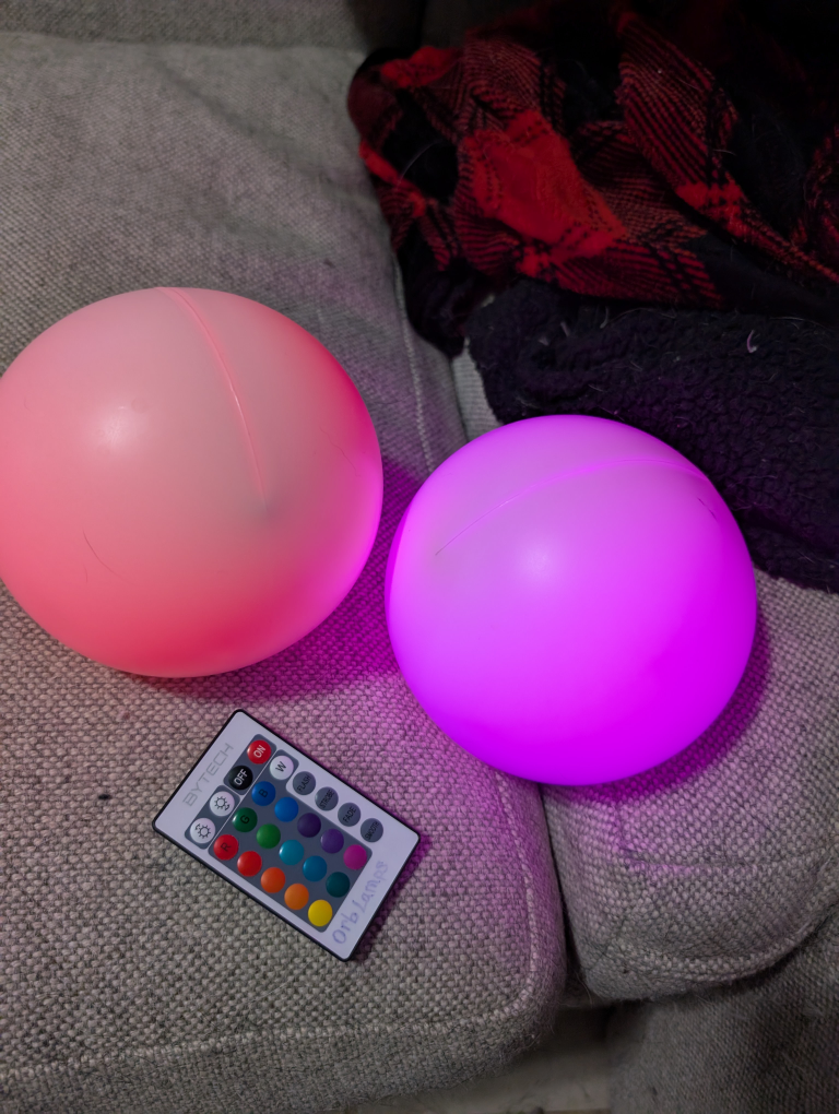 Color changing orb lights pair
