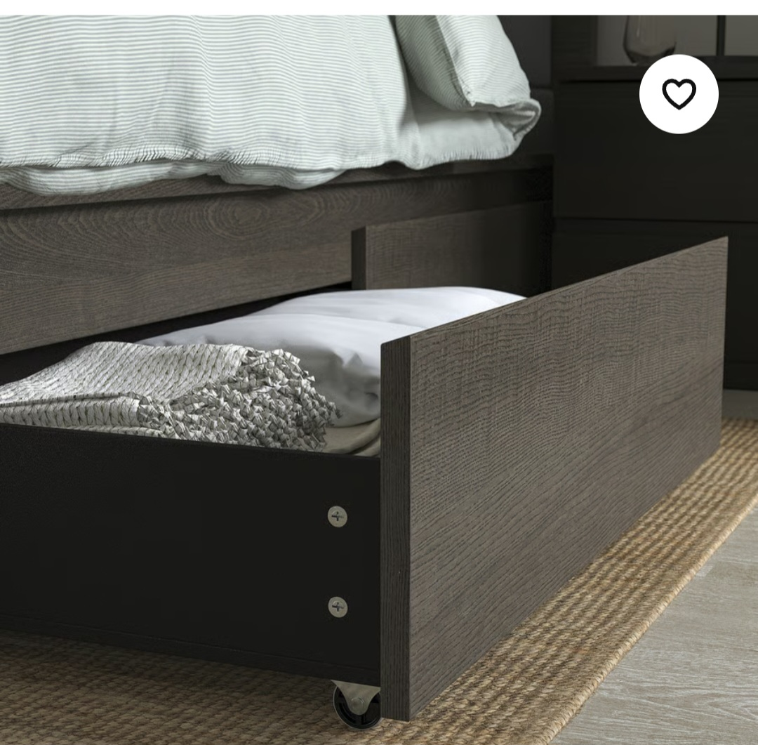 Bed Frame w/ Storage - Dark Brown - photo 3