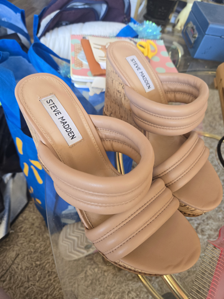 Steve Madden Cork Wedge Sandals 8.5 Women - photo 2