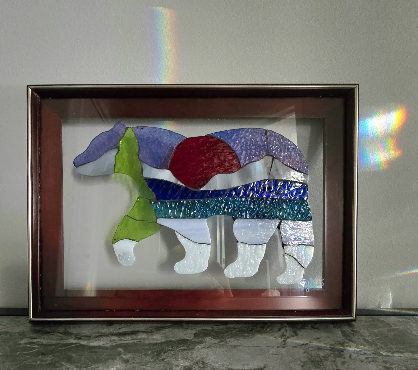 Stained Glass Artic Landscape Polar Bear Art image indicator(3)