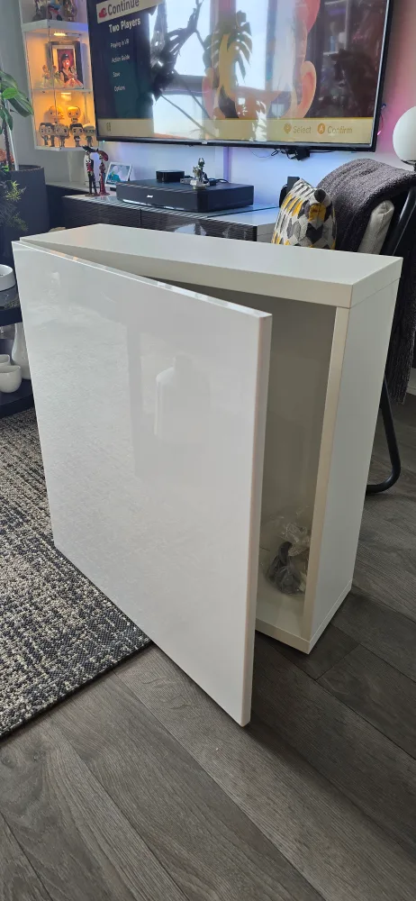 IKEA BESTA Cabinet White Frame, High Gloss White Door thumbnail