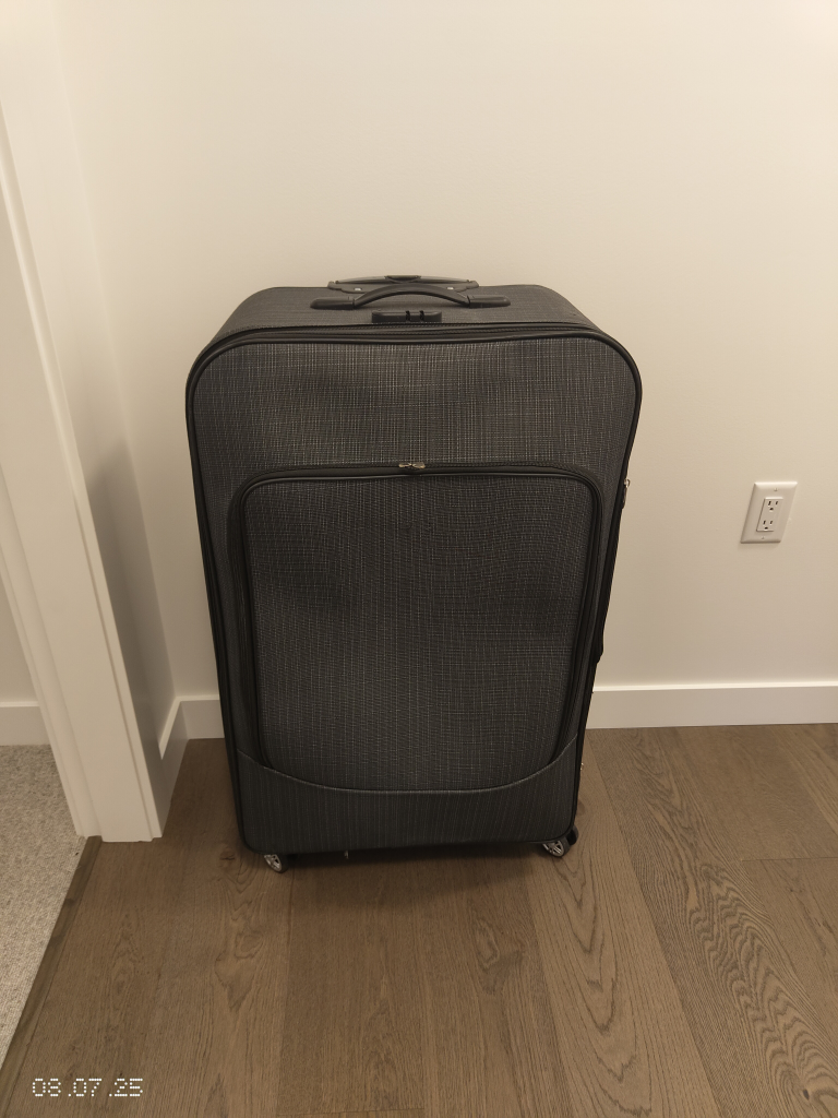 Large Grey Travel Suitcase for Sale