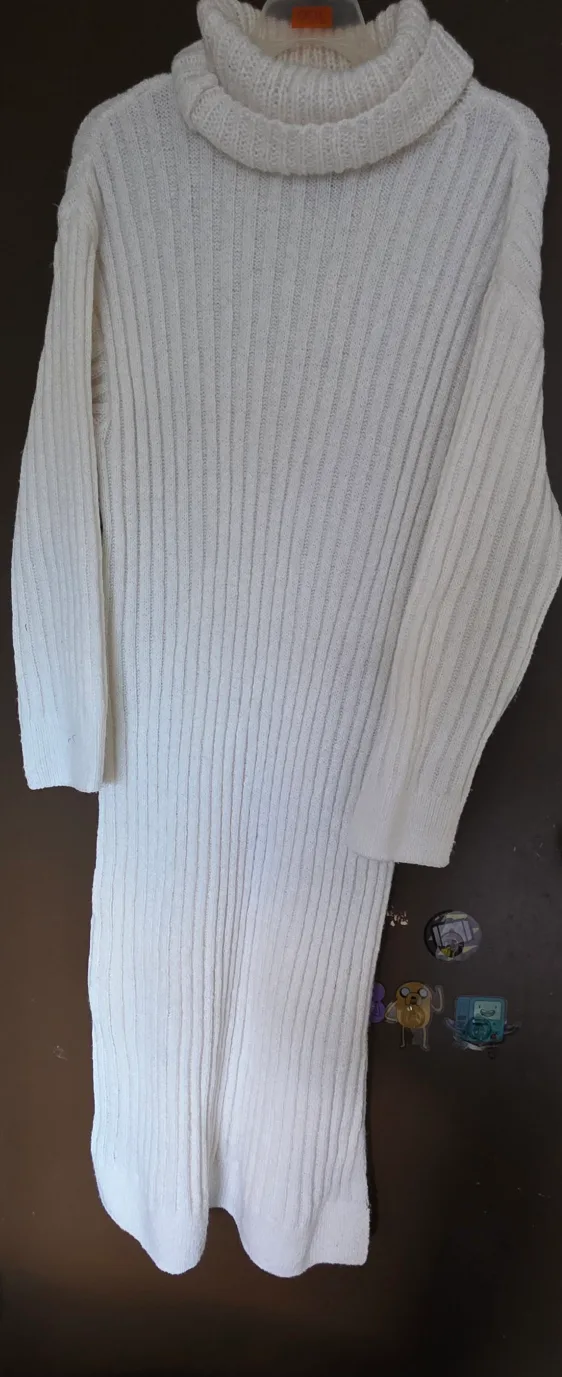 H&M Divided Cream Knit Dress - Size S thumbnail