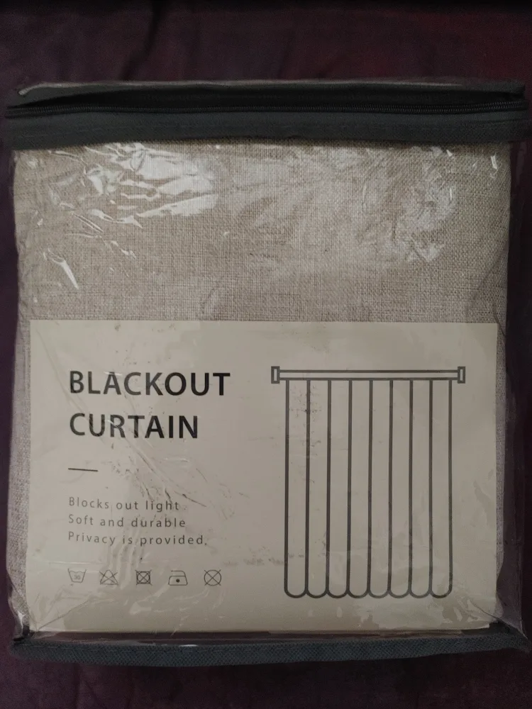 💚OATMEAL COLOURED BLACKOUT CURTAIN 84" X 50" thumbnail