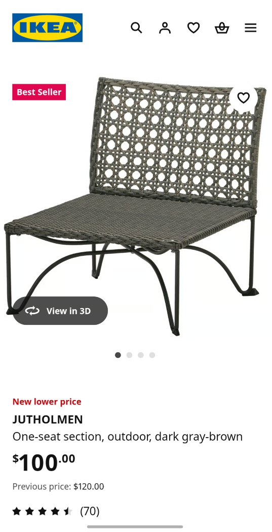 IKEA JUTHOLMEN Outdoor Chair - Dark Gray-Brown - photo 5