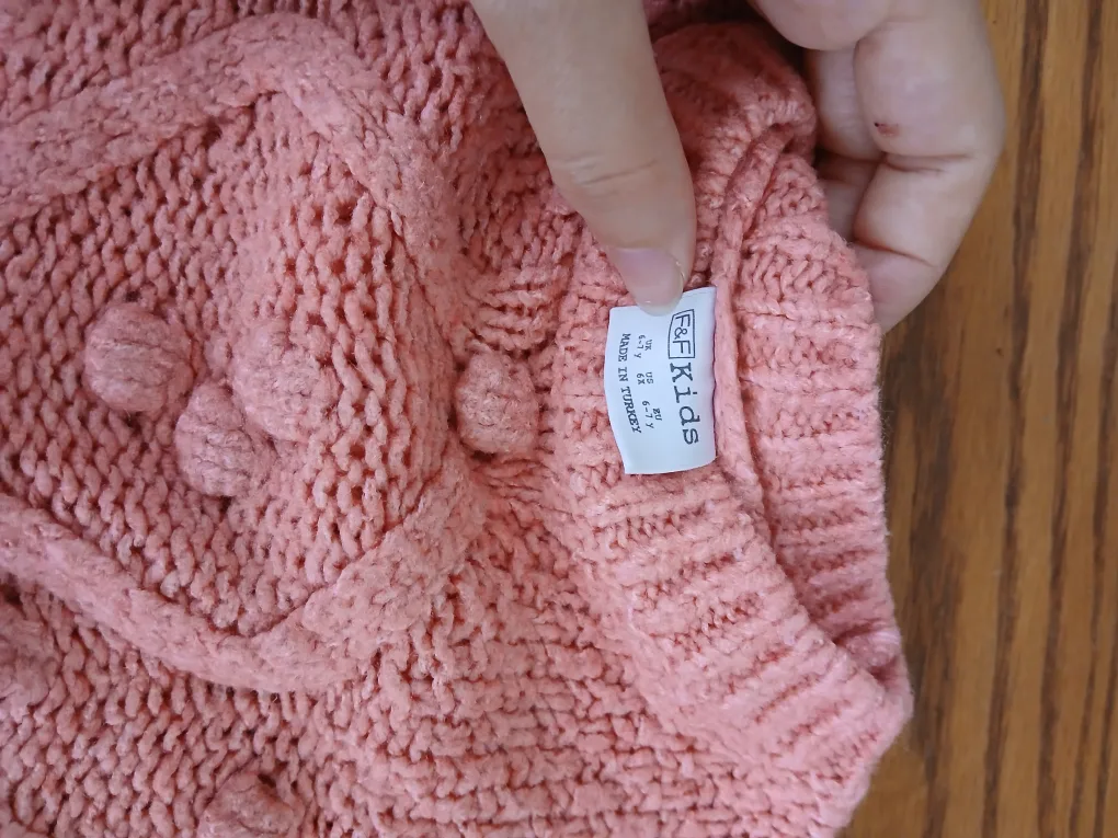 F&F Kids Pink Knit Sweater - Size 6+ Years image indicator(2)