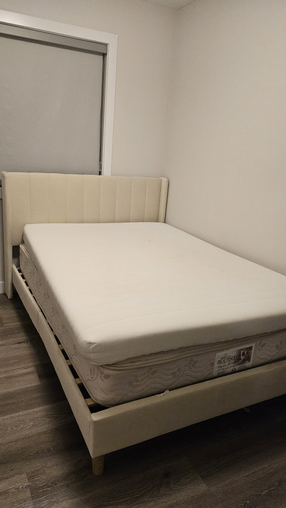 Upholstered Platform Bed Frame - Beige - photo 2