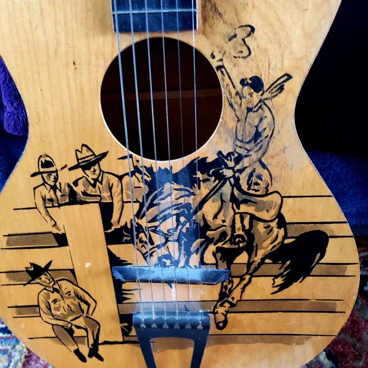 Vintage Cowboy Graphic Guitar thumbnail