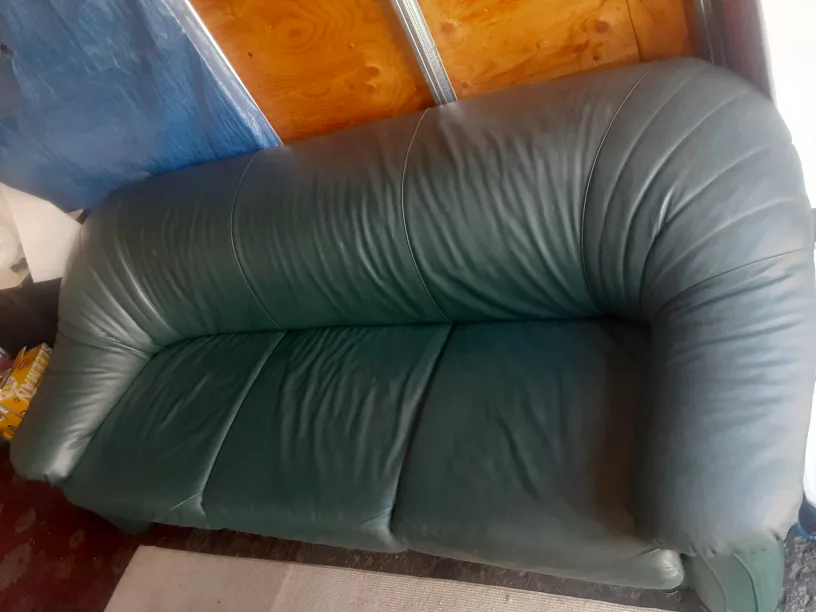 Green Genuine Leather Sofa thumbnail