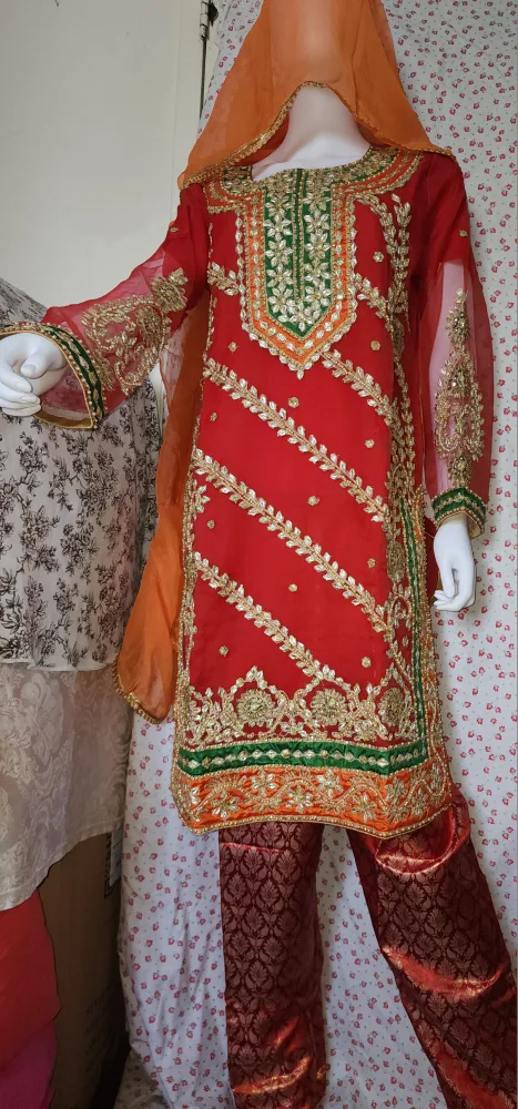 Women's Red/Purple Embroidered Salwar Kameez thumbnail