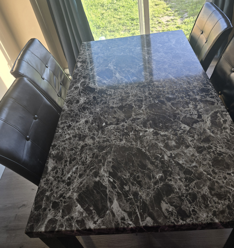 Marble Dining Table with Chairs