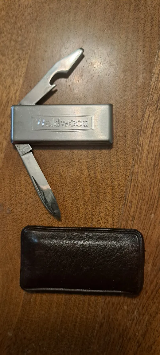 Vintage Weldwood Pocket Knife with Case thumbnail