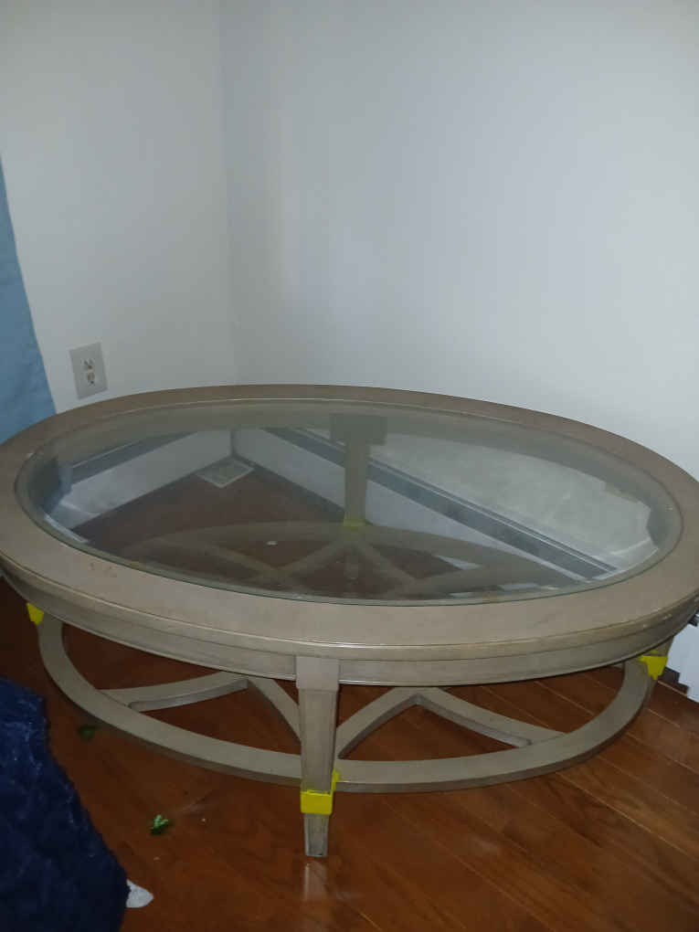 Oval Glass Coffee Table