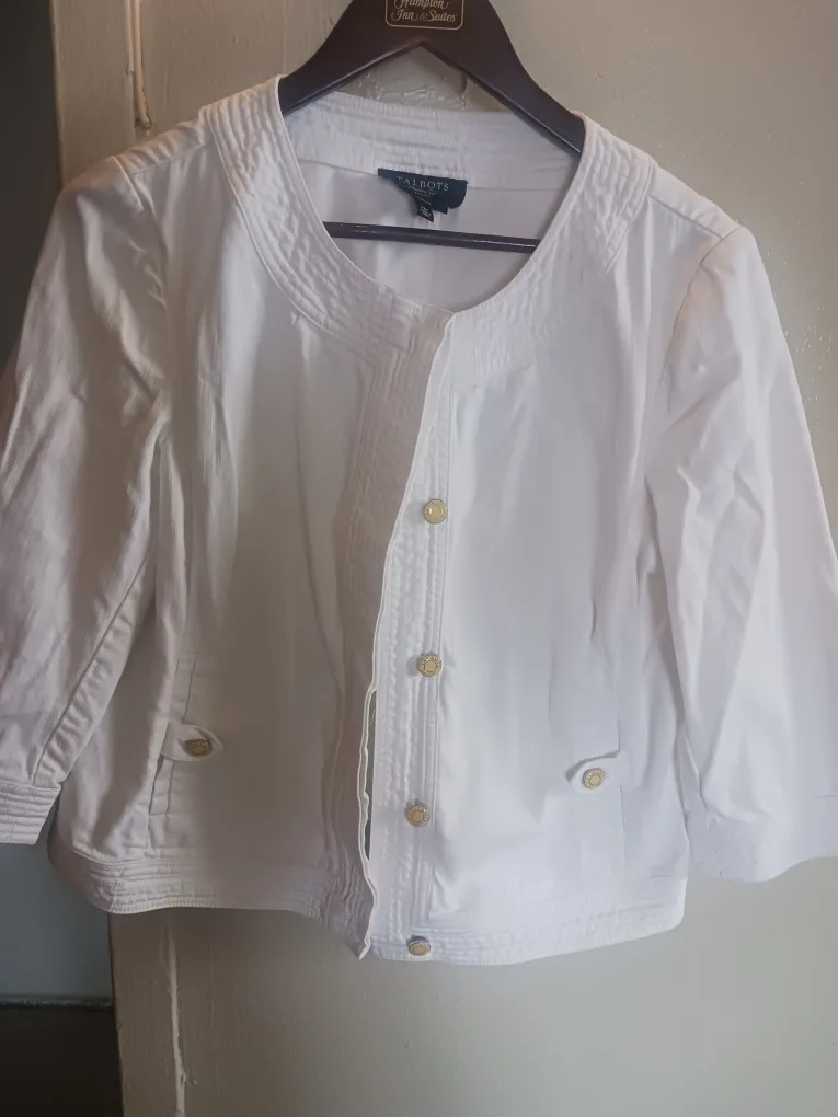 Talbots White Jacket Size 12 image indicator(2)