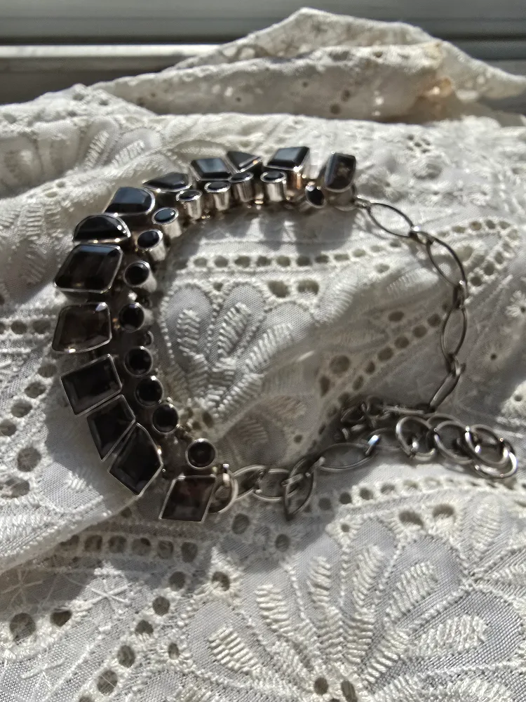 Faceted Smoky Quartz & Sterling Silver Necklace image indicator(7)