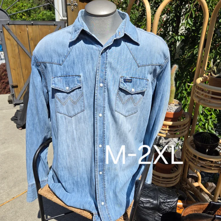 Wrangler Denim Western Shirt, Size Men-2XL thumbnail