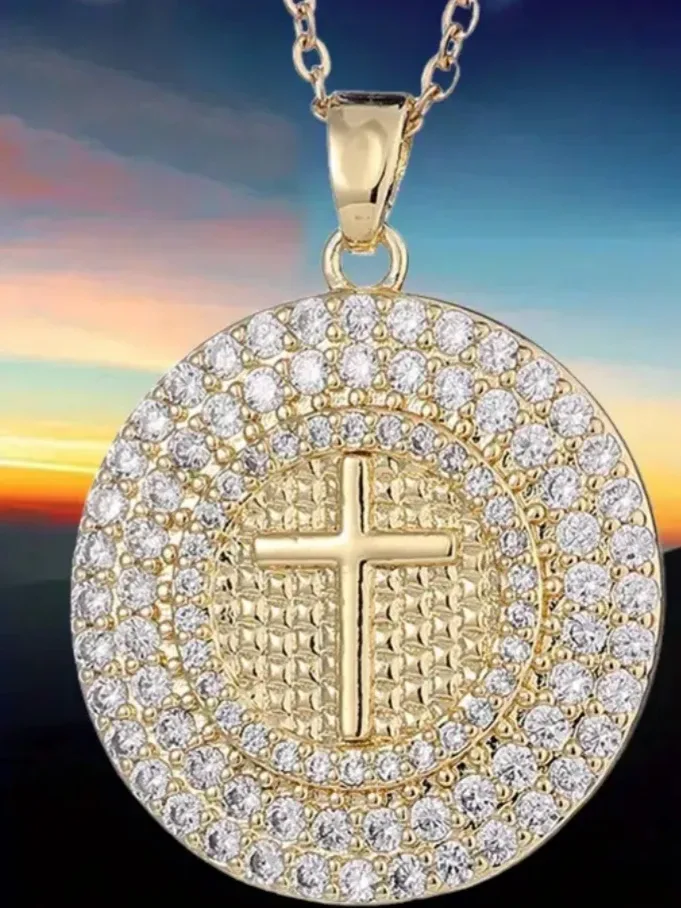 Gold Cross Pendant Necklace thumbnail