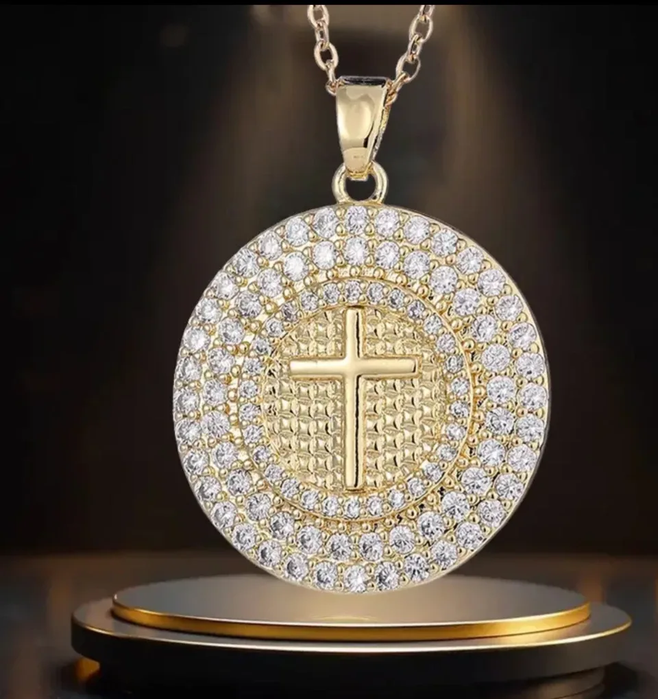 Gold Cross Pendant Necklace thumbnail